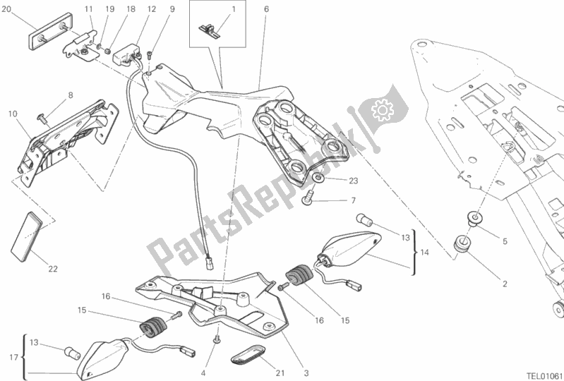 Todas as partes de Porta-pratos do Ducati Supersport S USA 937 2019